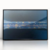 Framed acrylic artwork showcasing a stunning landscape of a bridge with a black frame, ideal for modern home decor. Perfect for adding elegance to any living space.