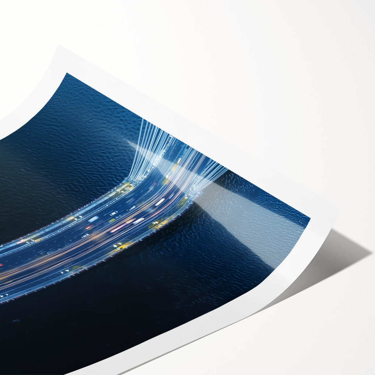Landscape bridge artwork printed on high-quality canvas, showcasing intricate details and vibrant colors, rolled for easy shipping in a protective tube. Perfect for home decor enthusiasts seeking unique wall art.