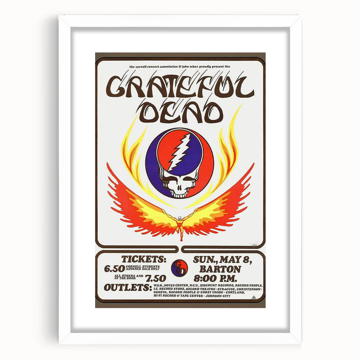 Grateful Dead Retro Wall Art - Vintage Barton Hall 1977 Poster