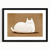 Nursery Wall Art – Peaceful Cat Illustration for Kids' Room Decor