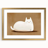 Nursery Wall Art – Peaceful Cat Illustration for Kids' Room Decor