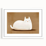 Nursery Wall Art – Peaceful Cat Illustration for Kids' Room Decor