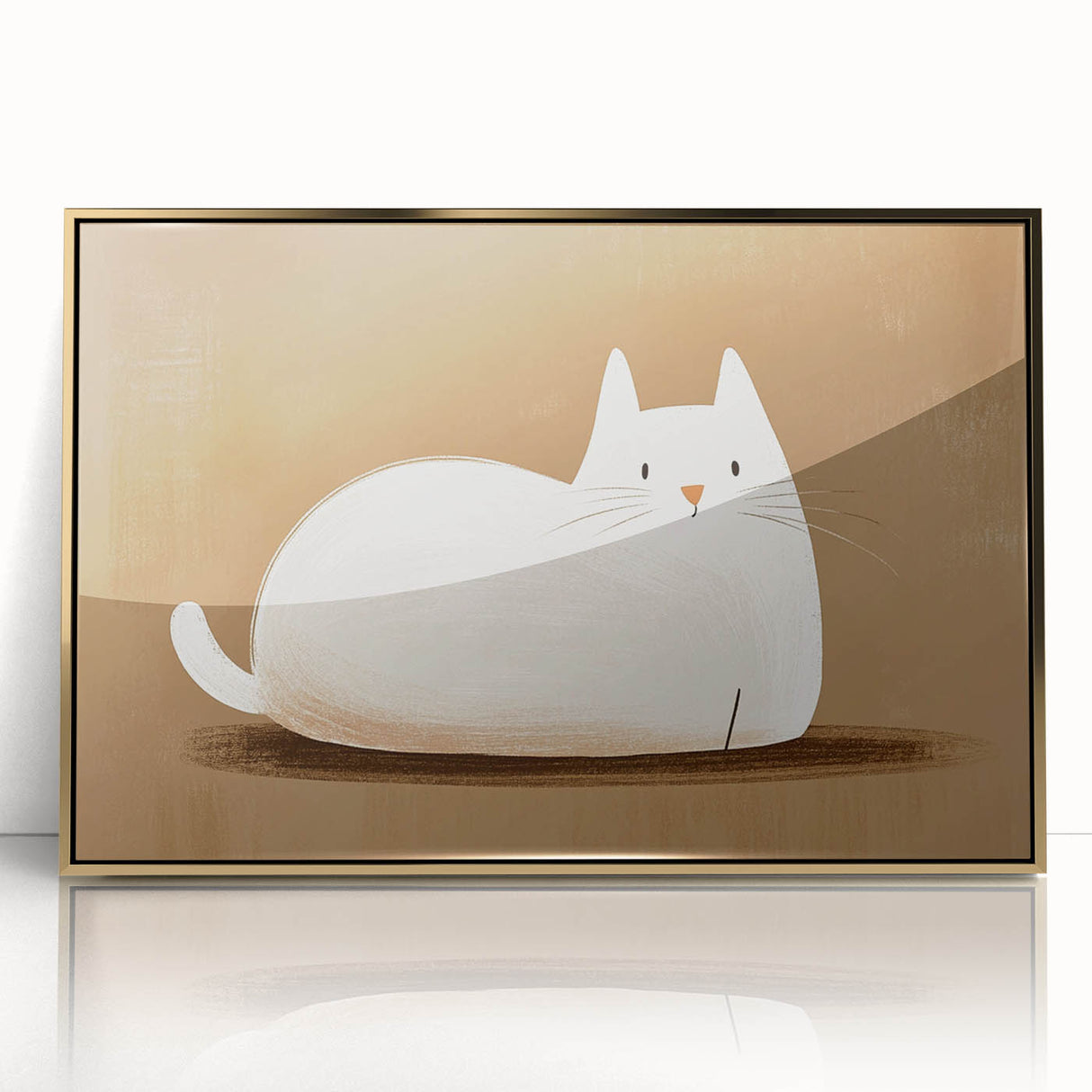 Nursery Wall Art – Peaceful Cat Illustration for Kids' Room Decor