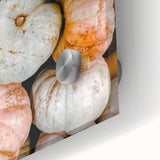 Large abstract wall art in warm autumn hues on acrylic glass, ideal for dining room art.