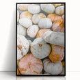 Large abstract wall art featuring swirling autumnal hues on a framed acrylic, ideal for modern living room decor.