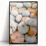 Large abstract wall art featuring swirling autumnal hues on a framed acrylic, ideal for modern living room decor.