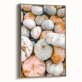 Framed canvas featuring a vintage landscape painting of an autumnal forest, ideal for bedroom wall art.