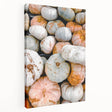 Large stretched canvas featuring a fall-themed landscape with warm orange and brown tones, ideal for kitchen wall art.