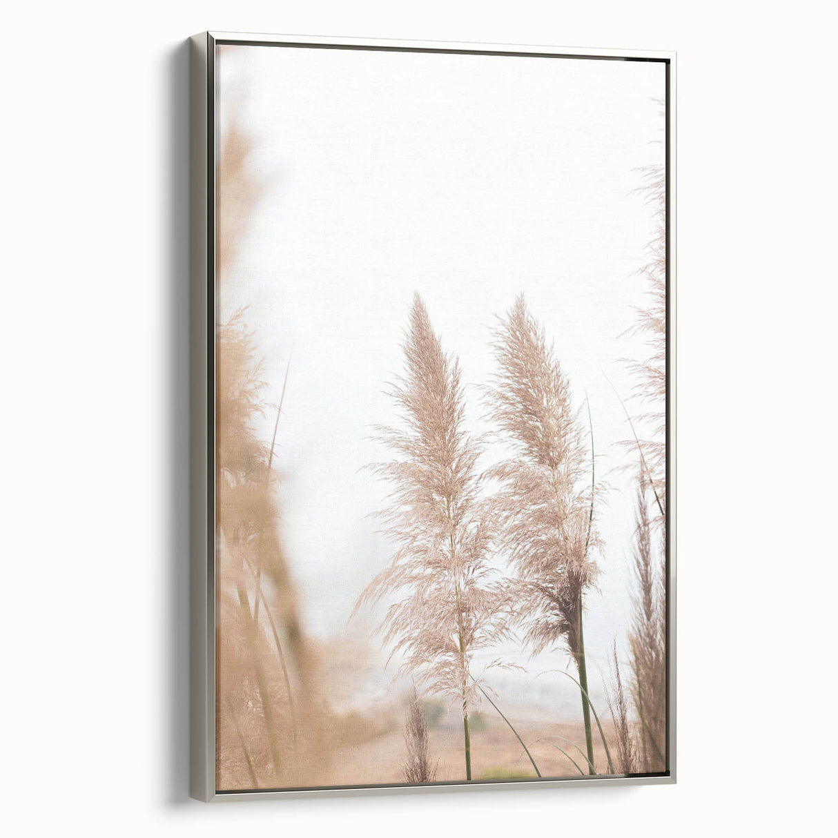 Landscape art painting of summer season on framed canvas, featuring vibrant colors and vintage poster style.