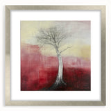 Abstract Tree Wall Art – Bold Red & Yellow Dining Print