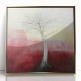 Abstract Tree Wall Art – Bold Red & Yellow Dining Print