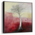 Abstract Tree Wall Art – Bold Red & Yellow Dining Print