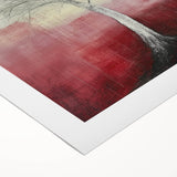 Abstract Tree Wall Art – Bold Red & Yellow Dining Print