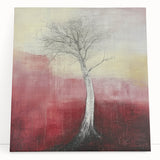 Abstract Tree Wall Art – Bold Red & Yellow Dining Print