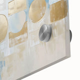 Gold & Blue Geometric Abstract - Modern Living Room Wall Art