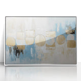 Gold & Blue Geometric Abstract - Modern Living Room Wall Art