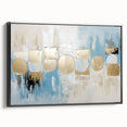 Gold & Blue Geometric Abstract - Modern Living Room Wall Art