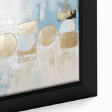 Gold & Blue Geometric Abstract - Modern Living Room Wall Art