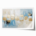 Gold & Blue Geometric Abstract - Modern Living Room Wall Art