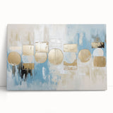 Gold & Blue Geometric Abstract - Modern Living Room Wall Art