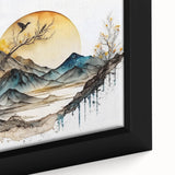 Abstract landscape wall art featuring vibrant colors and intricate textures, set in a modern frame, perfect for enhancing contemporary home decor.