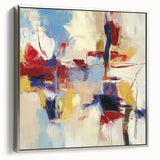 Colorful Abstract Wall Art – Expressive Red, Blue, and Yellow