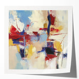 Colorful Abstract Wall Art – Expressive Red, Blue, and Yellow