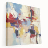 Colorful Abstract Wall Art – Expressive Red, Blue, and Yellow