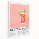 Large stretched canvas featuring a vibrant illustration of various fruits and beverages, ideal for kitchen wall art.