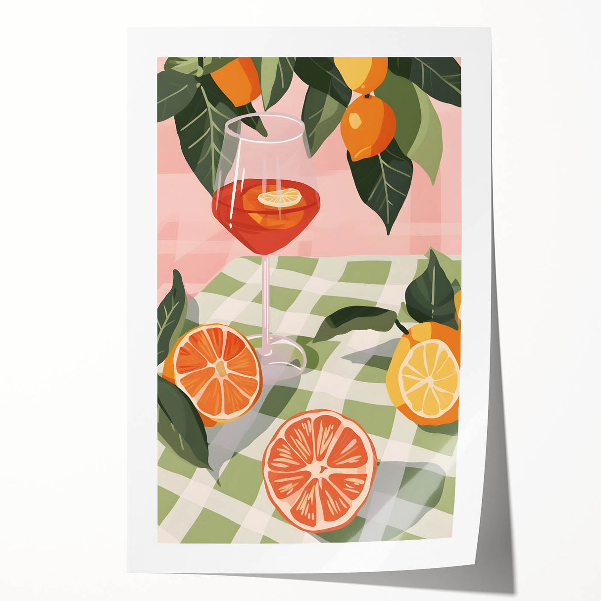Rolled canvas print featuring an array of fruits in vibrant, realistic colors, ideal for art wall dining room.