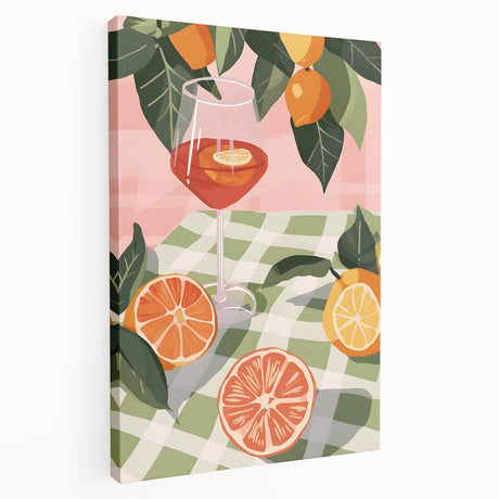 Large canvas print featuring an assortment of vibrant fruits, ideal for kitchen wall art.