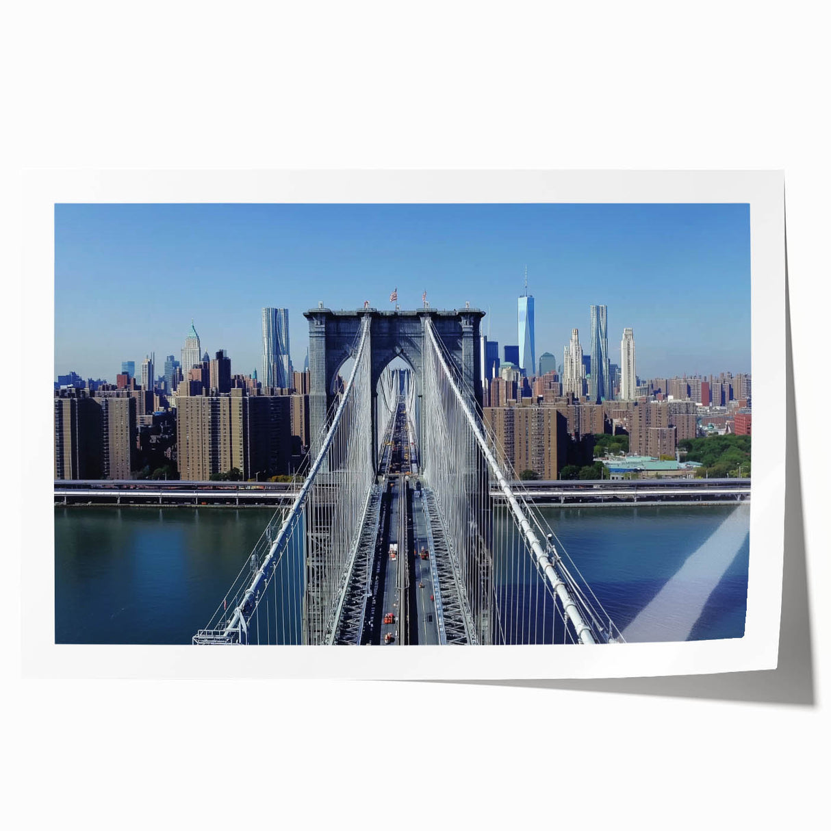Landscape bridge rolled print showcasing intricate details of a scenic bridge design, featuring vibrant colors and textures, wrapped securely in a durable cardboard tube for safe delivery.