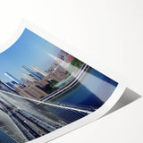 Landscape artwork featuring a scenic bridge, printed on high-quality canvas, rolled for easy transport and storage, showcasing vibrant colors and intricate details. Perfect for home decor or as a gift for art enthusiasts.