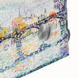 Paris Bridge Scene - Modern Wall Art of Pointillist Cityscape