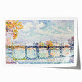 Paris Bridge Scene - Modern Wall Art of Pointillist Cityscape