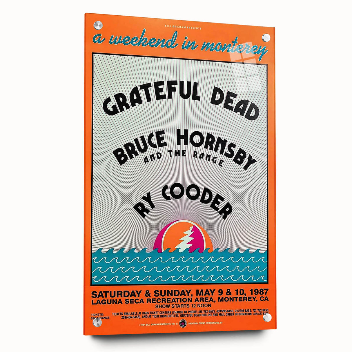 Grateful Dead Retro Wall Art - Vintage Monterey 1987 Poster