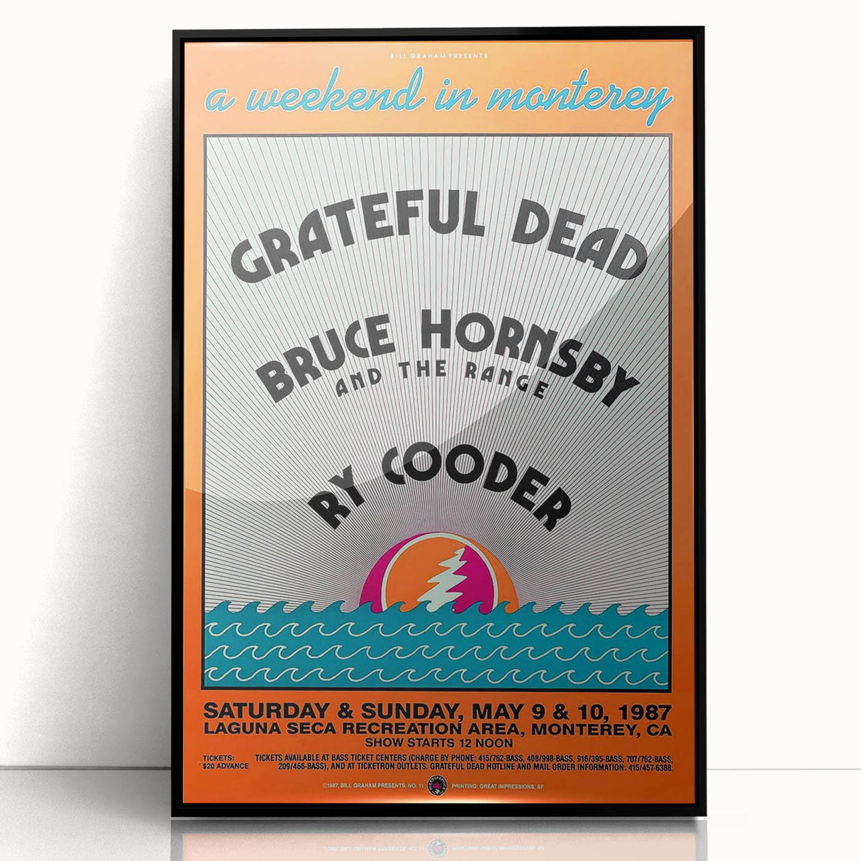Grateful Dead Retro Wall Art - Vintage Monterey 1987 Poster