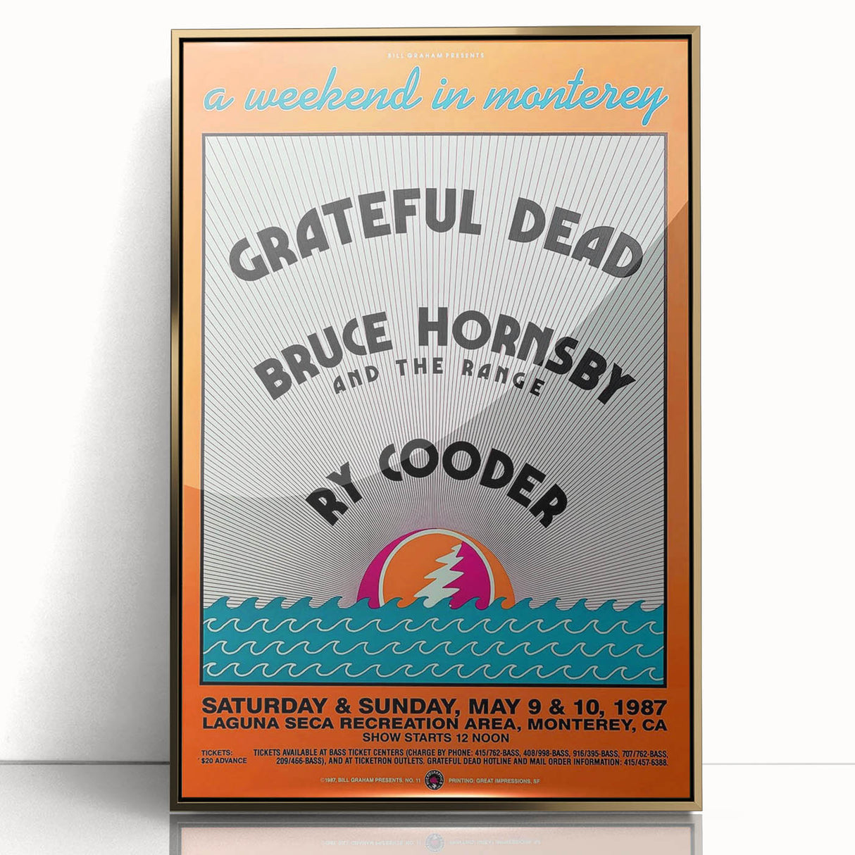 Grateful Dead Retro Wall Art - Vintage Monterey 1987 Poster