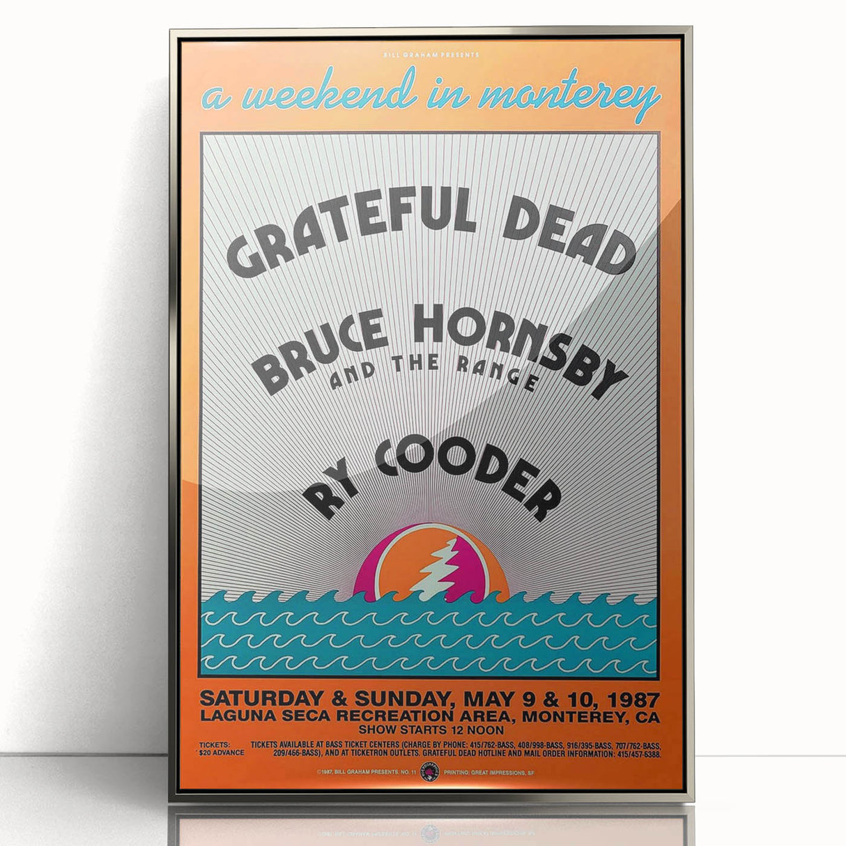 Grateful Dead Retro Wall Art - Vintage Monterey 1987 Poster