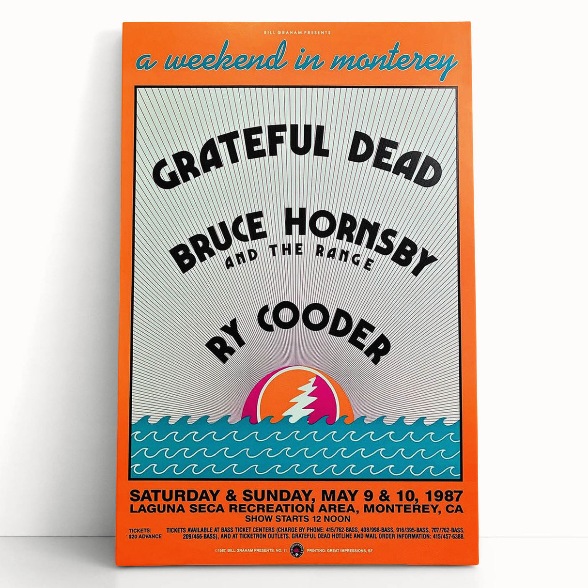 Grateful Dead Retro Wall Art - Vintage Monterey 1987 Poster