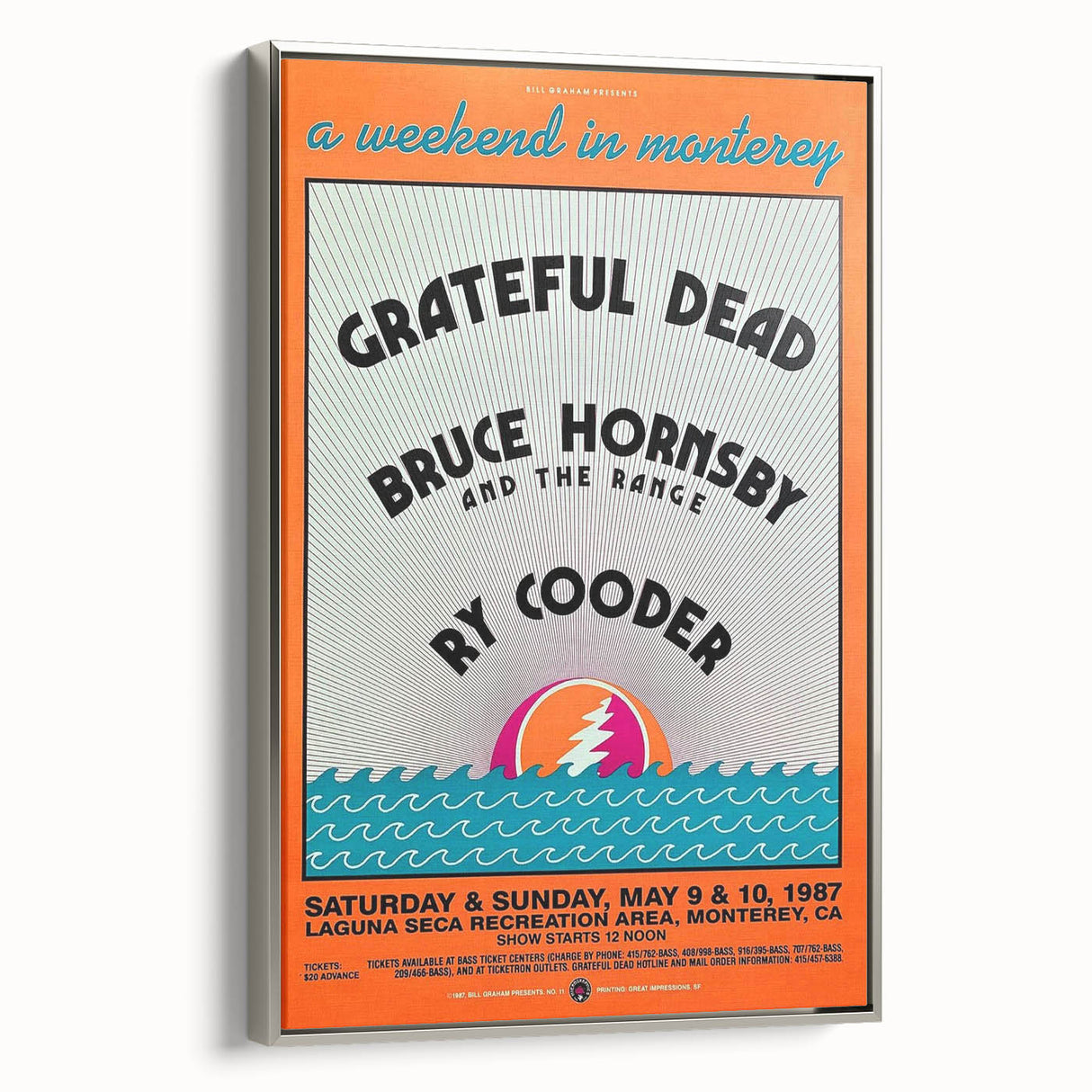 Grateful Dead Retro Wall Art - Vintage Monterey 1987 Poster
