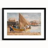 Realism Art Prints - Summertime by Winslow Homer Coastal Boat Scene Art