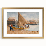 Realism Art Prints - Summertime by Winslow Homer Coastal Boat Scene Art