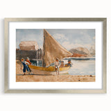 Realism Art Prints - Summertime by Winslow Homer Coastal Boat Scene Art