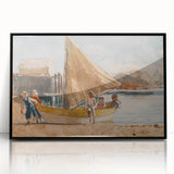 Realism Art Prints - Summertime by Winslow Homer Coastal Boat Scene Art