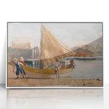 Realism Art Prints - Summertime by Winslow Homer Coastal Boat Scene Art