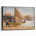Realism Art Prints - Summertime by Winslow Homer Coastal Boat Scene Art