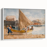 Realism Art Prints - Summertime by Winslow Homer Coastal Boat Scene Art