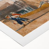 Realism Art Prints - Summertime by Winslow Homer Coastal Boat Scene Art