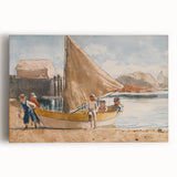 Realism Art Prints - Summertime by Winslow Homer Coastal Boat Scene Art